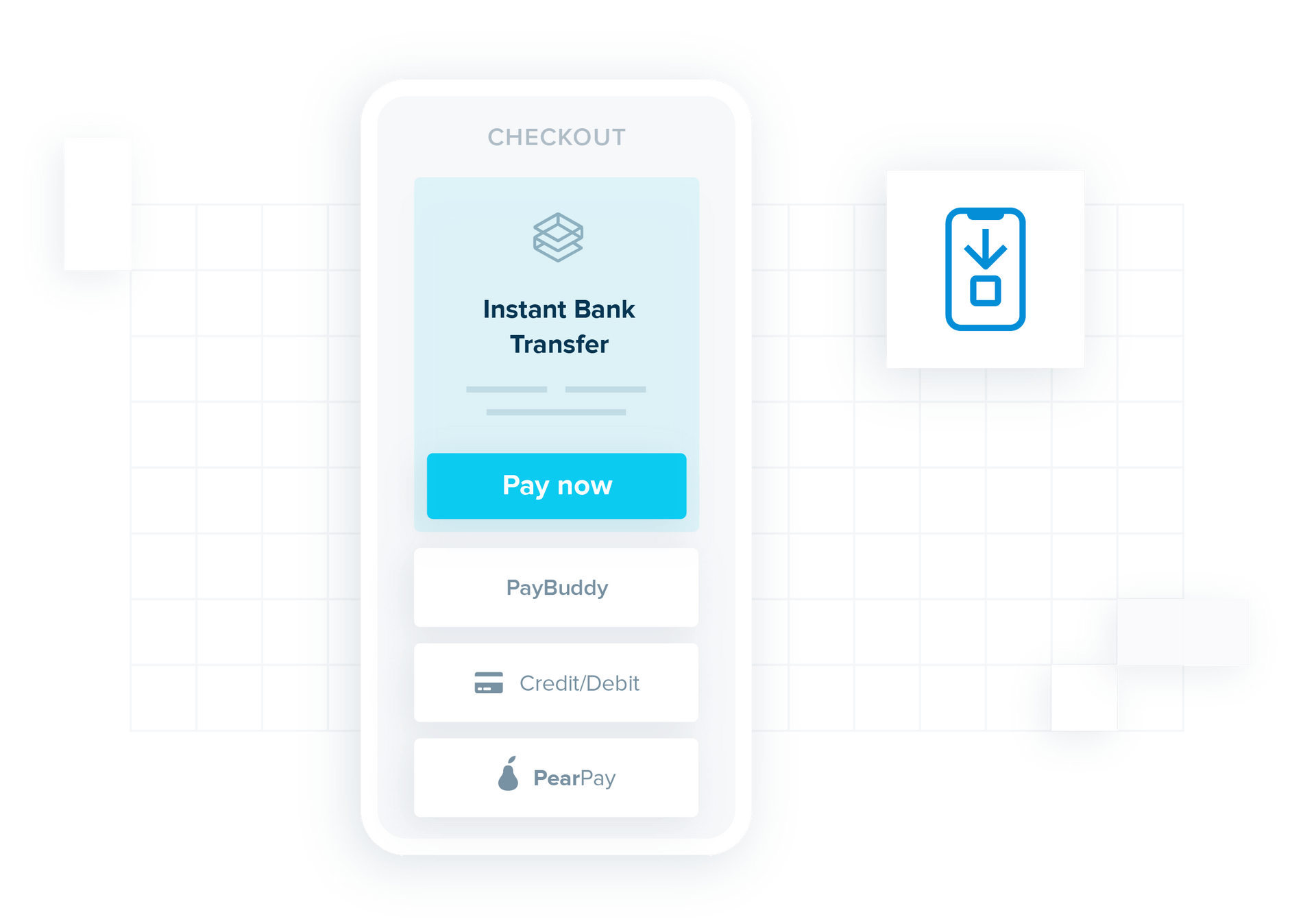 Illustration showing checkout experience